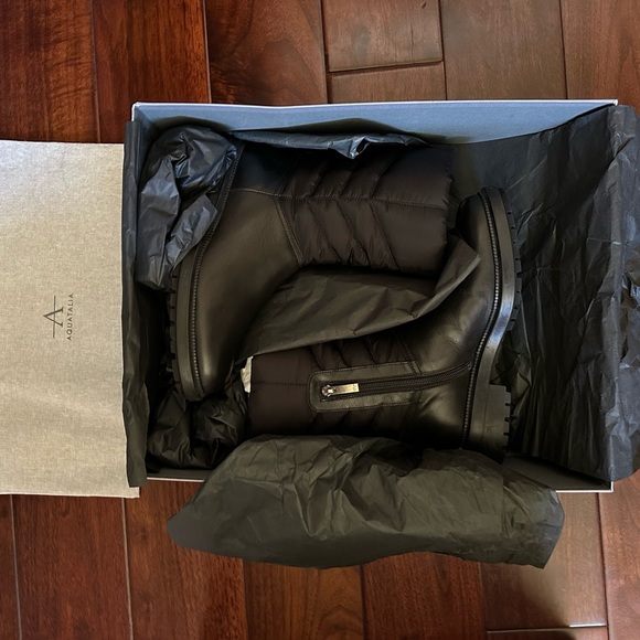 Aquatalia Lori Weatherproof Tech Nylon & Leather Boots - Picture 5 of 8